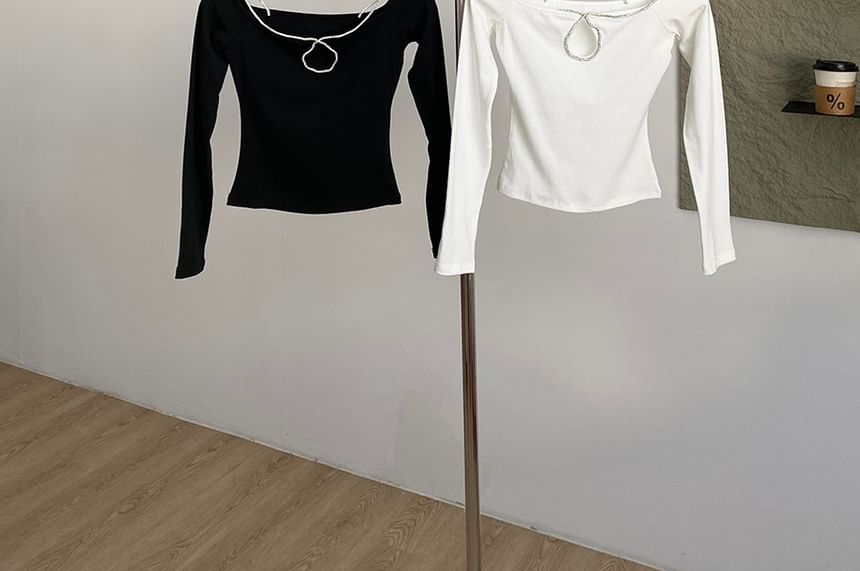 Boatneck Crop Tee Long Sleeve