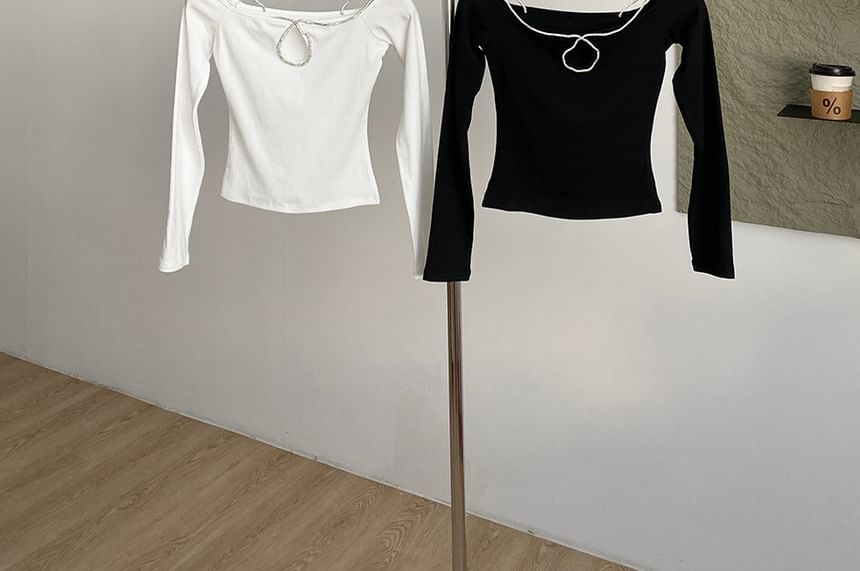 Boatneck Crop Tee Long Sleeve