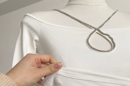 Boatneck Crop Tee Long Sleeve