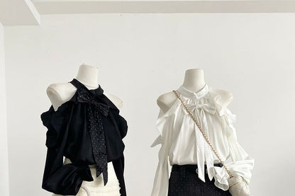 Ruffled Cold Shoulder Blouse