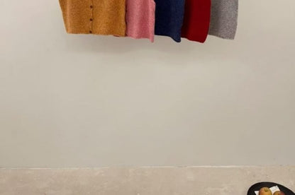 Button-Up Crop Knit Camisole with V-Neck and Solid Color