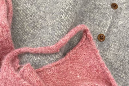 Button-Up Crop Knit Camisole with V-Neck and Solid Color