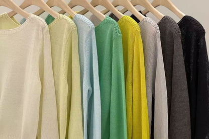 Asymmetrical Boat Neck Knit Top with Long Sleeves