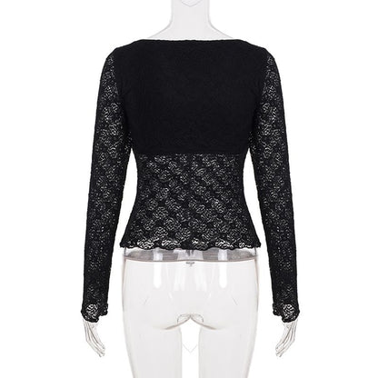 Scoop Neck Lace Crop Tee