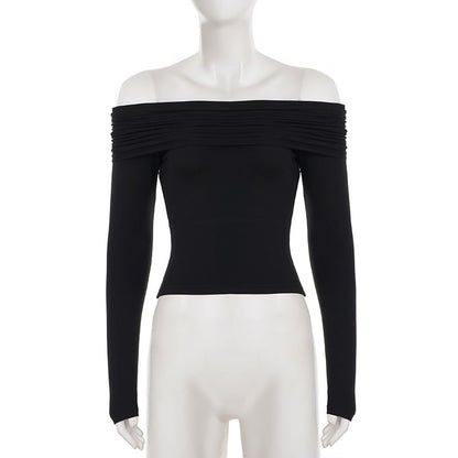 Off Shoulder Cutout Crop Tee