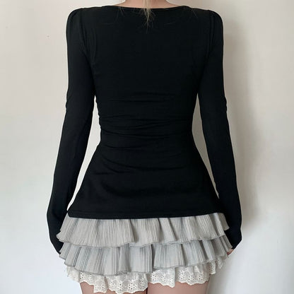 Square Neck Two-Tone Tee