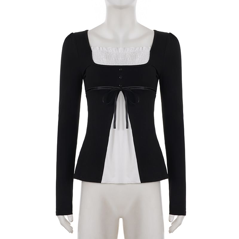 Square Neck Two-Tone Tee
