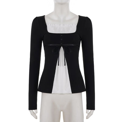 Square Neck Two-Tone Tee