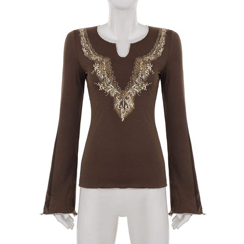 Sequin Notch Crop Top