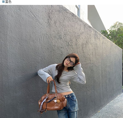 Skirt Overlay Flared Jeans Mid Rise Washed