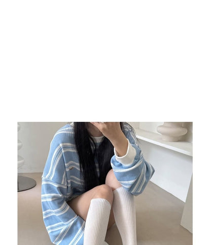 Striped Crew Neck Sweatshirt