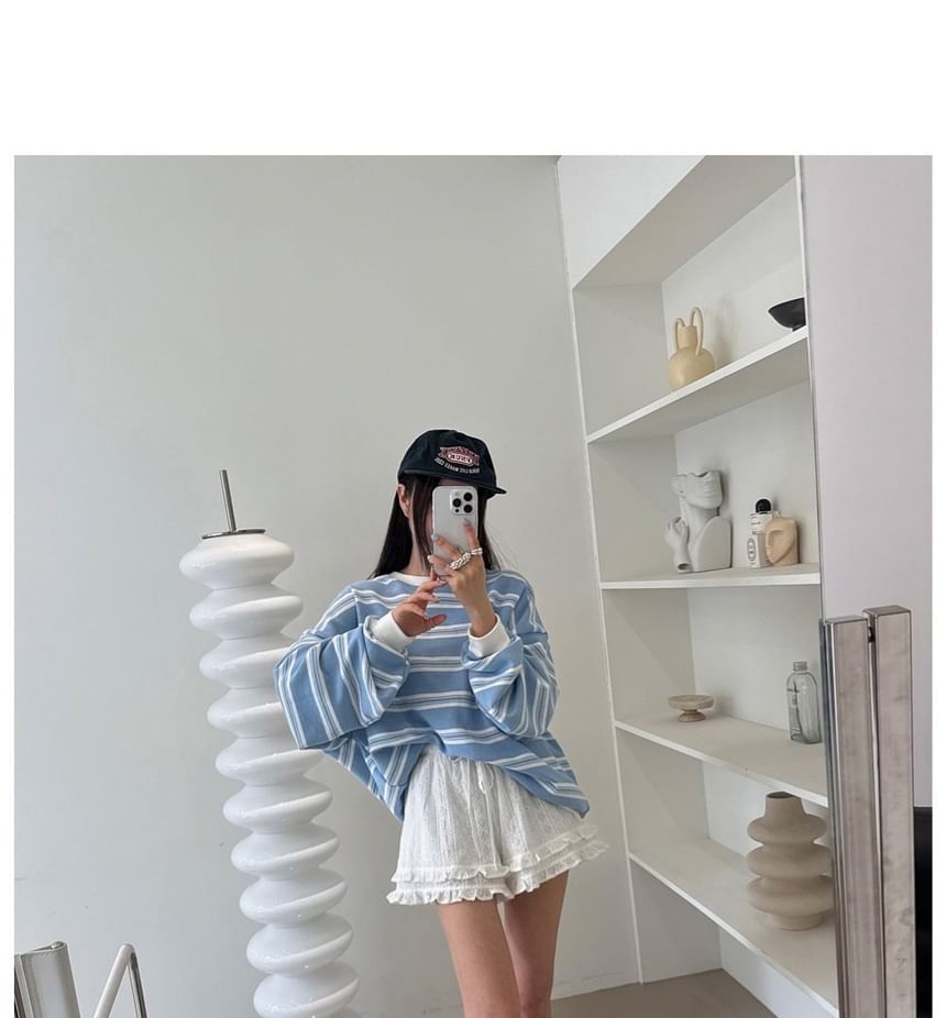 Striped Crew Neck Sweatshirt