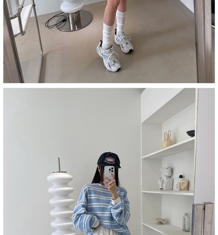 Striped Crew Neck Sweatshirt