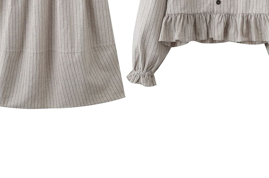Pinstripe Blouse & A-Line Skirt Set