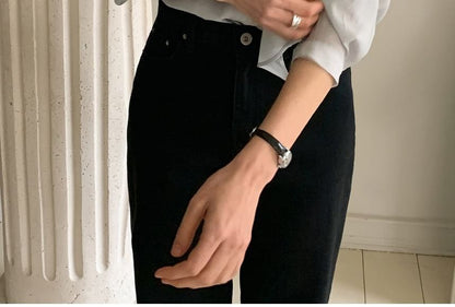 Tie-Neck Long-Sleeve Button-Front Blouse