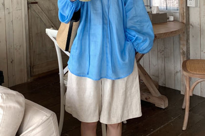 V-Neck Long-Sleeve Blouse