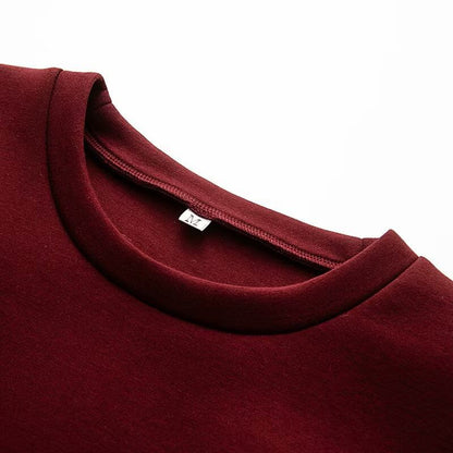 Round Neck Solid Grommet Sweatshirt / High Waist Mini A-Line Skirt