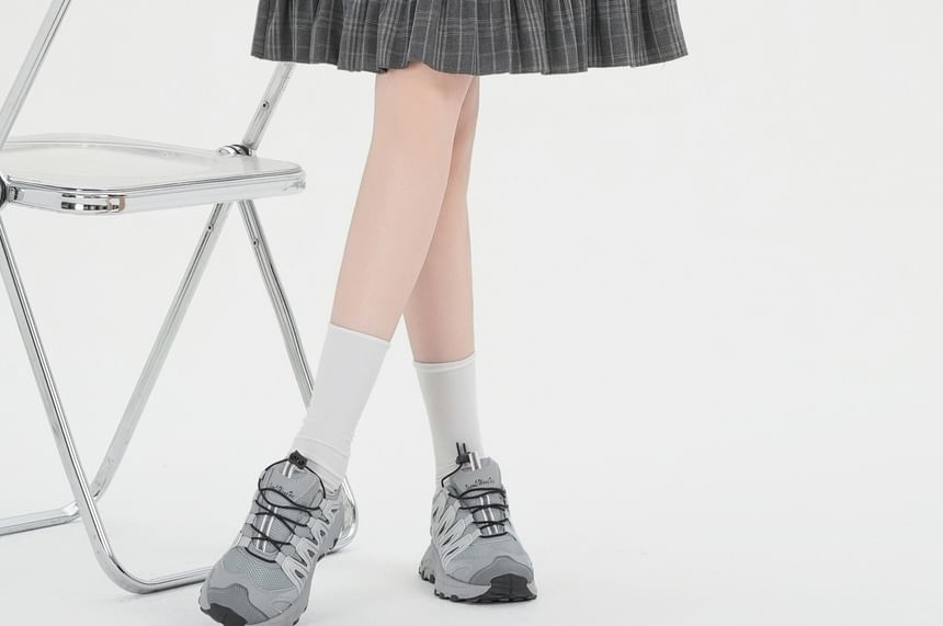 Plaid Ruffle Tiered Mini A-Line Skirt with High Waist