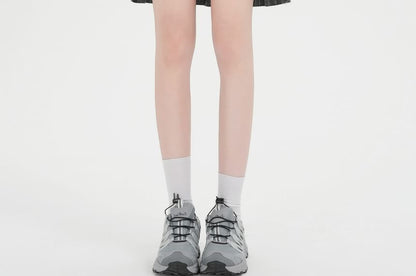 Plaid Ruffle Tiered Mini A-Line Skirt with High Waist