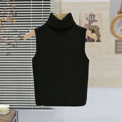 Sleeveless Turtleneck Knit Top
