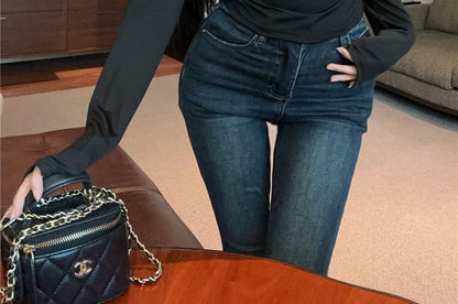 Extended Sleeve Off Shoulder Solid Buckled Tee