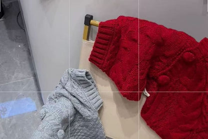 Cable Knit Short-Sleeve Button-Up Top