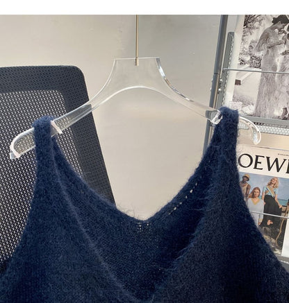 Striped V-Neck Button-Front Knit Camisole