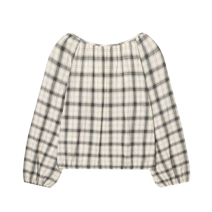Plaid Crop Top & Asymmetrical A-Line Skirt Set