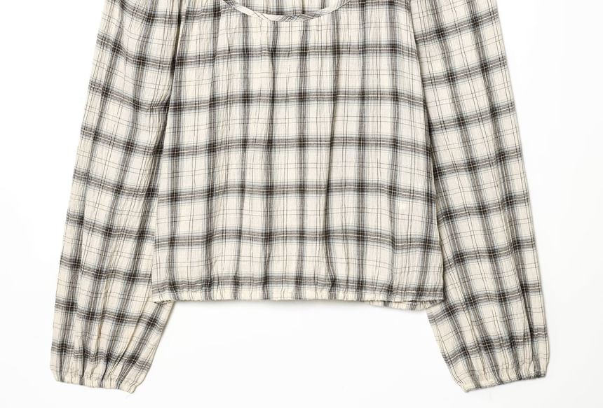 Plaid Crop Top & Asymmetrical A-Line Skirt Set