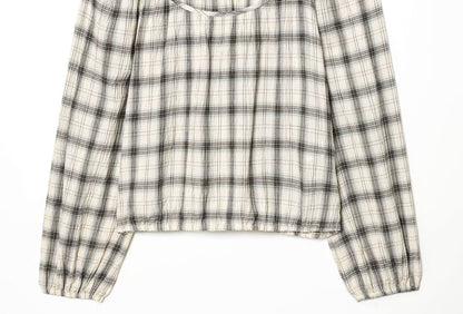 Plaid Crop Top & Asymmetrical A-Line Skirt Set