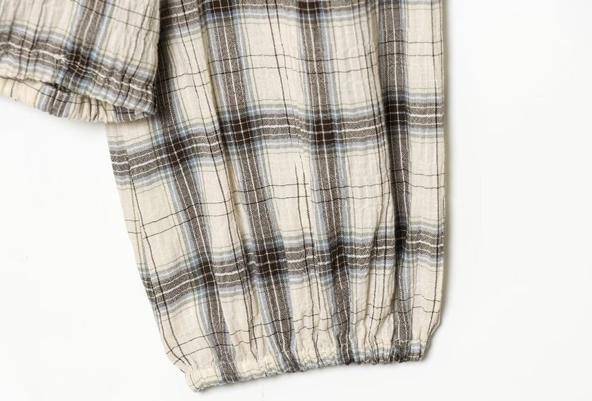 Plaid Crop Top & Asymmetrical A-Line Skirt Set