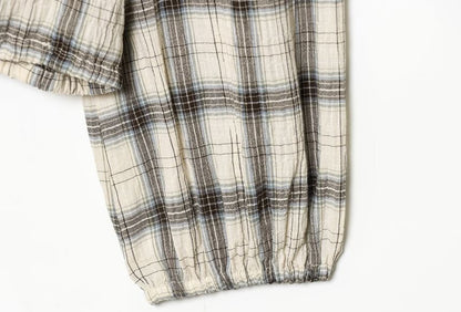 Plaid Crop Top & Asymmetrical A-Line Skirt Set