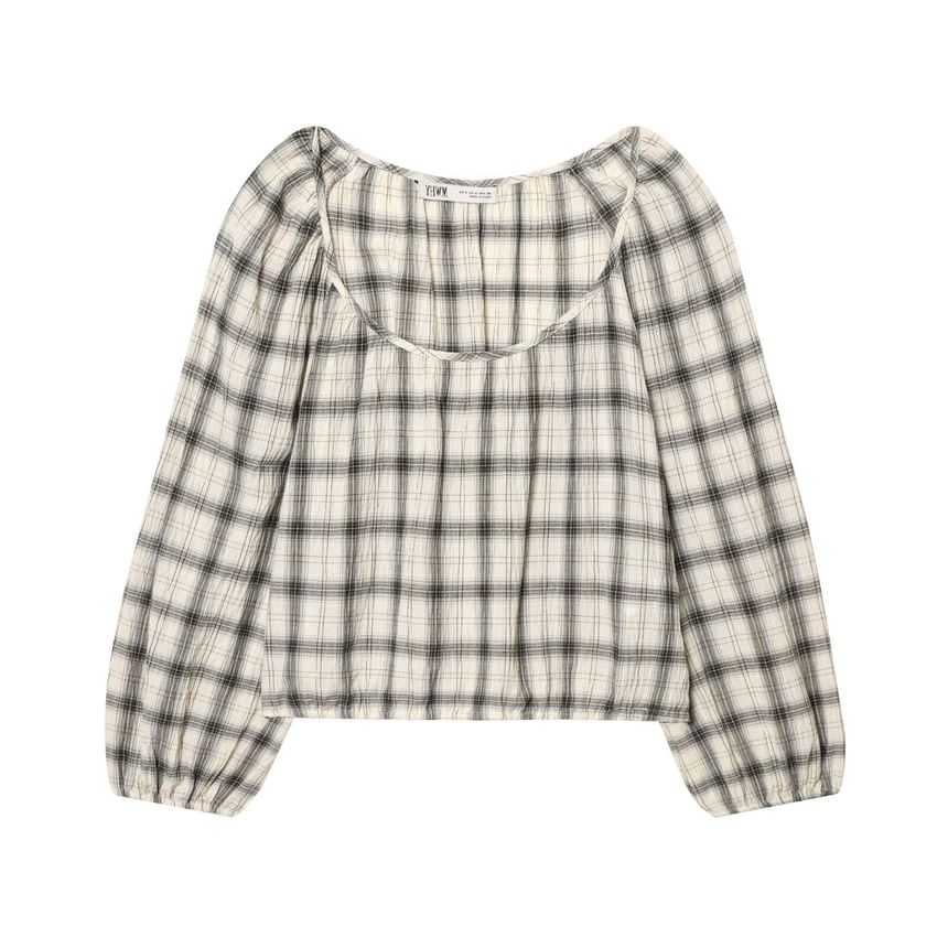 Plaid Crop Top & Asymmetrical A-Line Skirt Set