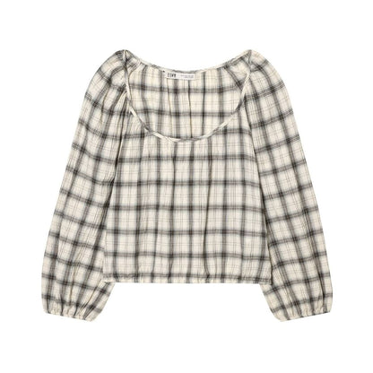 Plaid Crop Top & Asymmetrical A-Line Skirt Set