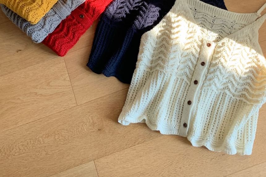 Button-Front Knit Camisole Top