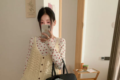 Button-Front Knit Camisole Top