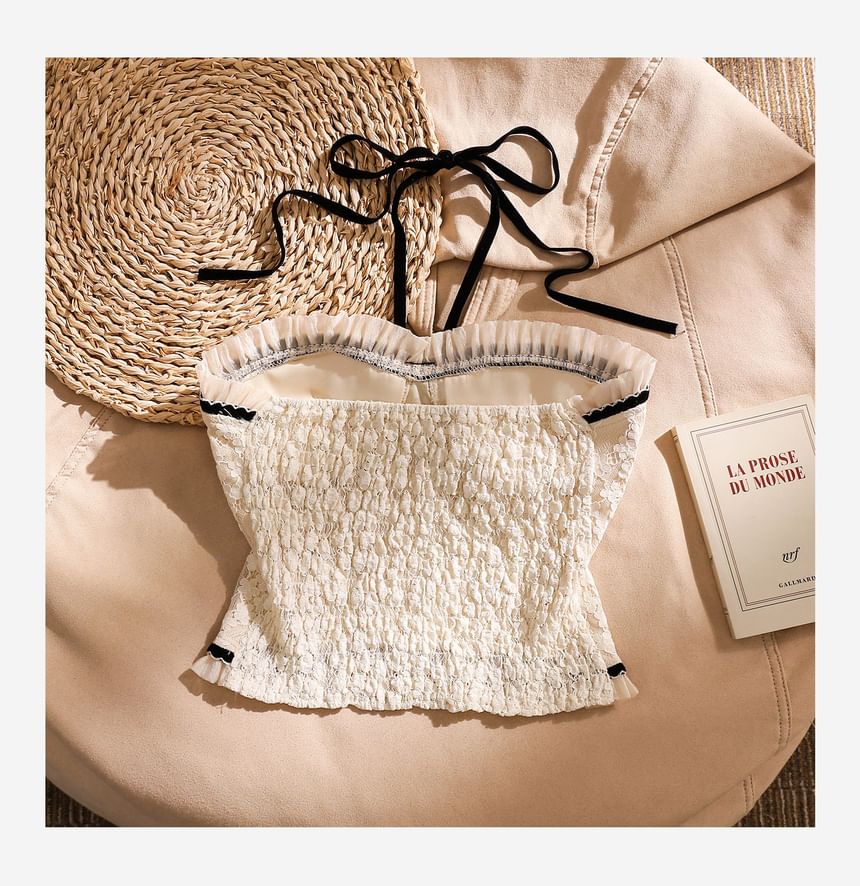 Halter Lace Crop Blouse