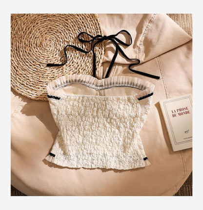 Halter Lace Crop Blouse