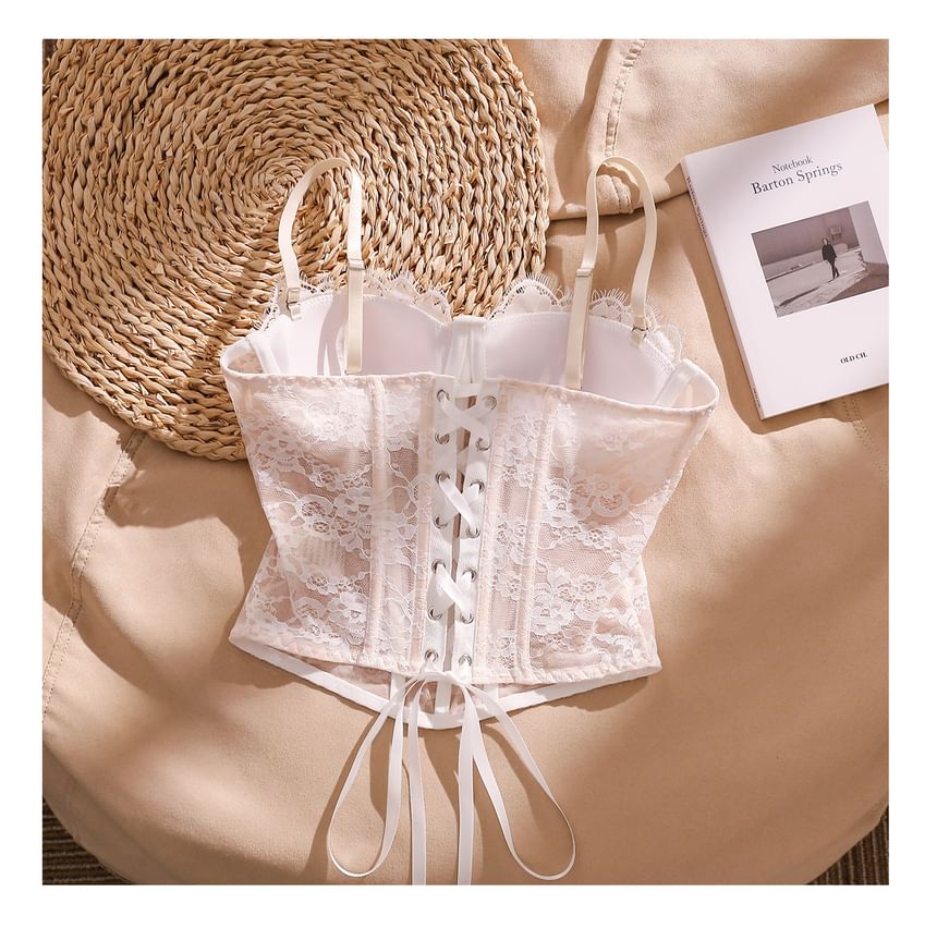 Spaghetti Strap Lace Bustier Bodice