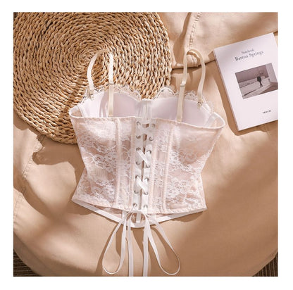 Spaghetti Strap Lace Bustier Bodice