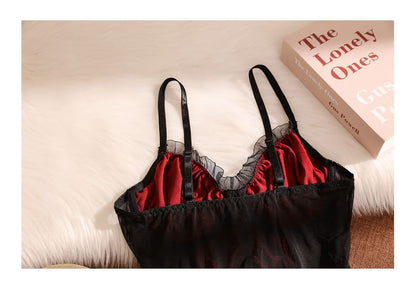 Spaghetti Strap Lace Trim Bustier Bodice