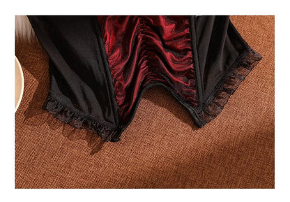 Spaghetti Strap Lace Trim Bustier Bodice