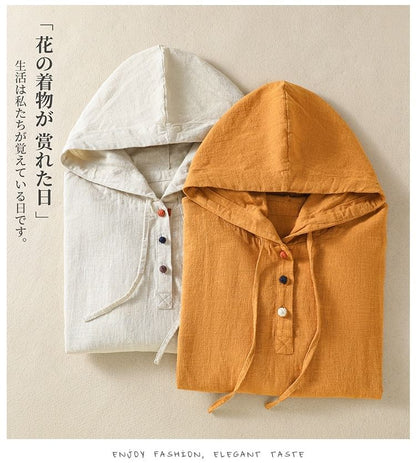 Long-Sleeve Henley Hoodie