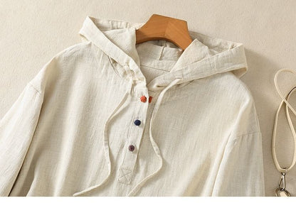 Long-Sleeve Henley Hoodie