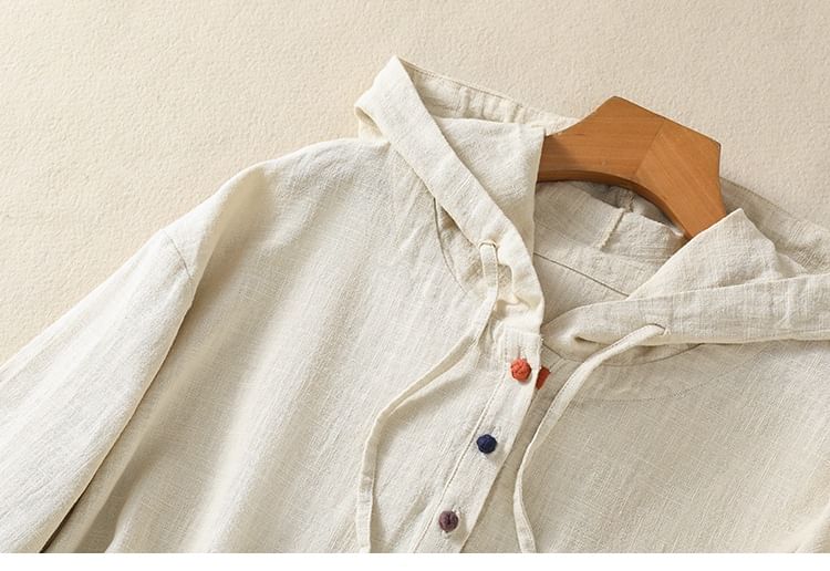 Long-Sleeve Henley Hoodie