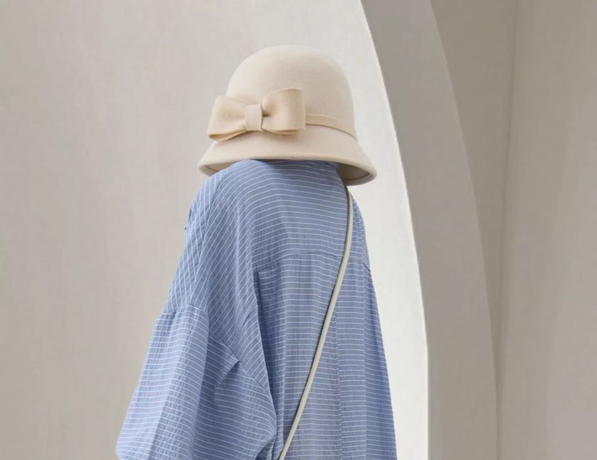 Striped Puff-Sleeve Button-Down Shirt