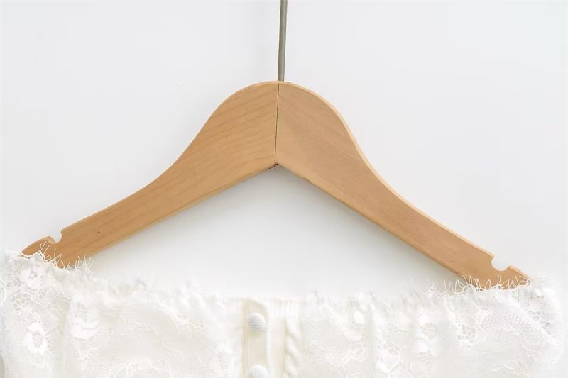 Knitted Panel Button Detail Strapless Top