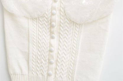 Knitted Panel Button Detail Strapless Top