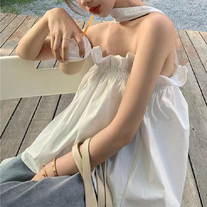Shirred Halter-Neck Top