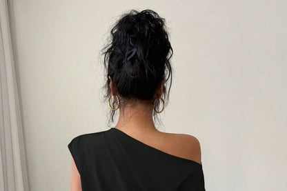 One-Shoulder Ruched Top - Short Sleeve